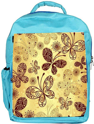 

Snoogg Eco Friendly Canvas Butterfly Cream Backpack Rucksack School Travel Unisex Casual Canvas Bag Bookbag Satchel 5 L Backpack(Blue)