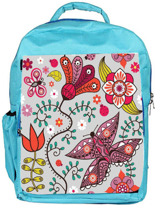 

Snoogg Eco Friendly Canvas Seamless Pattern With Butterflies And Flowers Backpack Rucksack School Travel Unisex Casual Canvas Bag Bookbag Satchel 5 L Backpack(Blue)