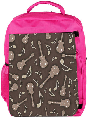 

Snoogg Eco Friendly Canvas Dull Music Instruments Designer Backpack Rucksack School Travel Unisex Casual Canvas Bag Bookbag Satchel 5 L Backpack(Pink)