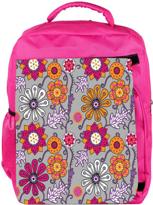 

Snoogg Eco Friendly Canvas Seamless Texture With Flowers And Butterflies Endless Floral Pattern Backpack Rucksack School Travel Unisex Casual Canvas Bag Bookbag Satchel 5 L Backpack(Pink)