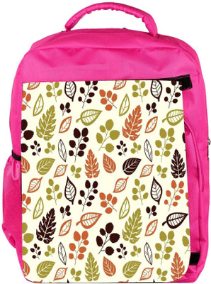 

Snoogg Eco Friendly Canvas Colorful Leaves Designer Backpack Rucksack School Travel Unisex Casual Canvas Bag Bookbag Satchel 5 L Backpack(Pink)