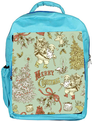 

Snoogg Eco Friendly Canvas Santa Clause Designer Backpack Rucksack School Travel Unisex Casual Canvas Bag Bookbag Satchel 5 L Backpack(Blue)