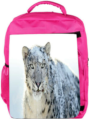 

Snoogg Eco Friendly Canvas Snow Leopard Designer Backpack Rucksack School Travel Unisex Casual Canvas Bag Bookbag Satchel 5 L Backpack(Pink)