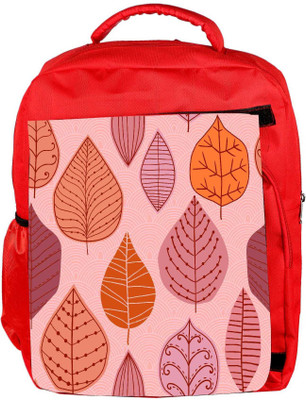 

Snoogg Eco Friendly Canvas Colorful Leaves Designer Backpack Rucksack School Travel Unisex Casual Canvas Bag Bookbag Satchel 5 L Backpack(Red)