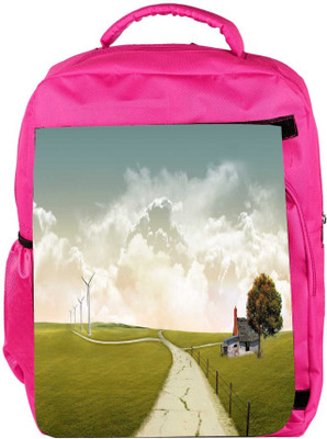 

Snoogg Eco Friendly Canvas Pathway Road Designer Backpack Rucksack School Travel Unisex Casual Canvas Bag Bookbag Satchel 5 L Backpack(Pink)