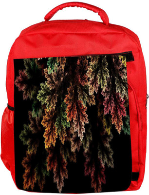

Snoogg Eco Friendly Canvas Fractal Leaves Digital Art Designer Backpack Rucksack School Travel Unisex Casual Canvas Bag Bookbag Satchel 5 L Backpack(Red)