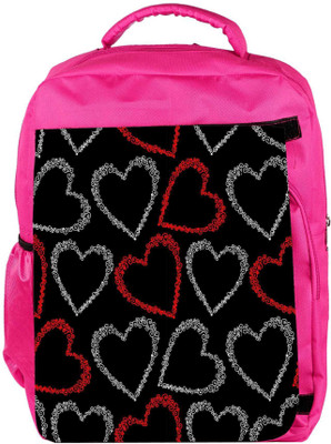 

Snoogg Eco Friendly Canvas Red And Grey Hearts Designer Backpack Rucksack School Travel Unisex Casual Canvas Bag Bookbag Satchel 5 L Backpack(Pink)