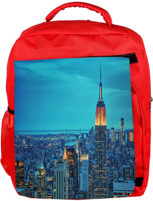 

Snoogg Eco Friendly Canvas New York Tower Designer Backpack Rucksack School Travel Unisex Casual Canvas Bag Bookbag Satchel 5 L Backpack(Red)