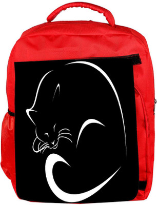 

Snoogg Eco Friendly Canvas Sleeping Cat Minimalistic Designer Backpack Rucksack School Travel Unisex Casual Canvas Bag Bookbag Satchel 5 L Backpack(Red)