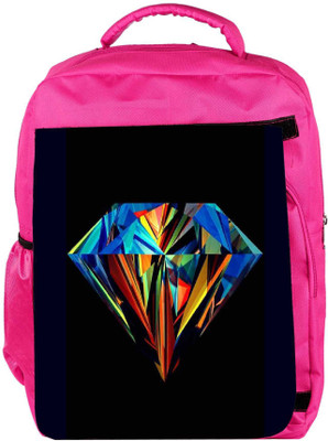 

Snoogg Eco Friendly Canvas Diamond Colourful Backpack Rucksack School Travel Unisex Casual Canvas Bag Bookbag Satchel 5 L Backpack(Pink)