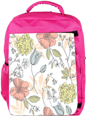 

Snoogg Eco Friendly Canvas Seamless Vintage Flower Pattern Backpack Rucksack School Travel Unisex Casual Canvas Bag Bookbag Satchel 5 L Backpack(Pink)