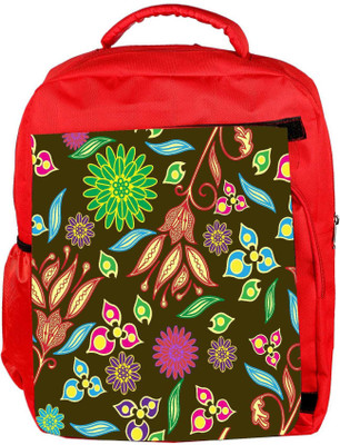 

Snoogg Eco Friendly Canvas Multicolor Petals Designer Backpack Rucksack School Travel Unisex Casual Canvas Bag Bookbag Satchel 5 L Backpack(Red)