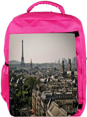 

Snoogg Eco Friendly Canvas Paris City Designer Backpack Rucksack School Travel Unisex Casual Canvas Bag Bookbag Satchel 5 L Backpack(Pink)
