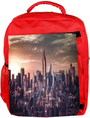 

Snoogg Eco Friendly Canvas Pin Point Building Designer Backpack Rucksack School Travel Unisex Casual Canvas Bag Bookbag Satchel 5 L Backpack(Red)