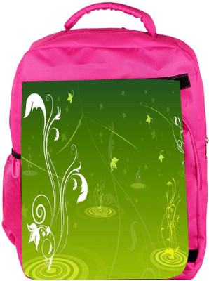 

Snoogg Eco Friendly Canvas Abstract Green Design Designer Backpack Rucksack School Travel Unisex Casual Canvas Bag Bookbag Satchel 5 L Backpack(Pink)