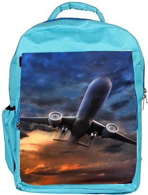 

Snoogg Eco Friendly Canvas Airliner Take Off Illustration Backpack Rucksack School Travel Unisex Casual Canvas Bag Bookbag Satchel 5 L Backpack(Blue)