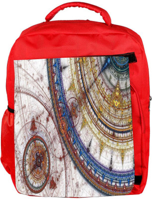 

Snoogg Eco Friendly Canvas Fractal Design Artistic Designer Backpack Rucksack School Travel Unisex Casual Canvas Bag Bookbag Satchel 5 L Backpack(Red)