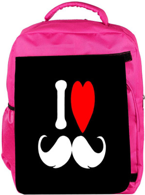 

Snoogg Eco Friendly Canvas I Love Mustache Backpack Rucksack School Travel Unisex Casual Canvas Bag Bookbag Satchel 5 L Backpack(Pink)