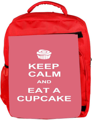 

Snoogg Eco Friendly Canvas Keep Calm And Eat A Cupcake Backpack Rucksack School Travel Unisex Casual Canvas Bag Bookbag Satchel 5 L Backpack(Red)