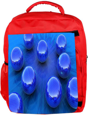 

Snoogg Eco Friendly Canvas Blue Balls Designer Backpack Rucksack School Travel Unisex Casual Canvas Bag Bookbag Satchel 5 L Backpack(Red)