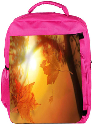 

Snoogg Eco Friendly Canvas Orange Autumn Designer Backpack Rucksack School Travel Unisex Casual Canvas Bag Bookbag Satchel 5 L Backpack(Pink)