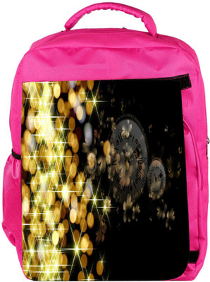 

Snoogg Eco Friendly Canvas Golden Sparkling Designer Backpack Rucksack School Travel Unisex Casual Canvas Bag Bookbag Satchel 5 L Backpack(Pink)