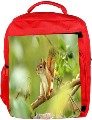 

Snoogg Eco Friendly Canvas Squarril On Branch Designer Backpack Rucksack School Travel Unisex Casual Canvas Bag Bookbag Satchel 5 L Backpack(Red)