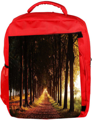 

Snoogg Eco Friendly Canvas Tall Trees Designer Backpack Rucksack School Travel Unisex Casual Canvas Bag Bookbag Satchel 5 L Backpack(Red)