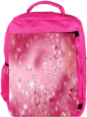 

Snoogg Eco Friendly Canvas Diamond Sparkling Heart Backpack Rucksack School Travel Unisex Casual Canvas Bag Bookbag Satchel 5 L Backpack(Pink)