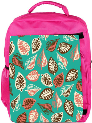 

Snoogg Eco Friendly Canvas Multicolor Leaves Green Pattern Designer Backpack Rucksack School Travel Unisex Casual Canvas Bag Bookbag Satchel 5 L Backpack(Pink)