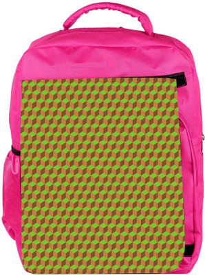 

Snoogg Eco Friendly Canvas Abstract Yellow Blocks Designer Backpack Rucksack School Travel Unisex Casual Canvas Bag Bookbag Satchel 5 L Backpack(Pink)