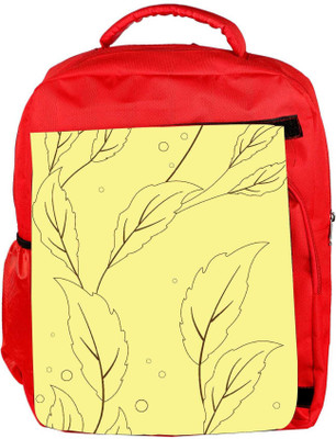 

Snoogg Eco Friendly Canvas Cream Yellow Leaves Designer Backpack Rucksack School Travel Unisex Casual Canvas Bag Bookbag Satchel 5 L Backpack(Red)