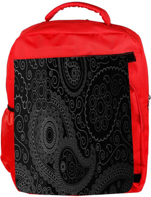 

Snoogg Eco Friendly Canvas Paisely Pattern Black Backpack Rucksack School Travel Unisex Casual Canvas Bag Bookbag Satchel 5 L Backpack(Red)