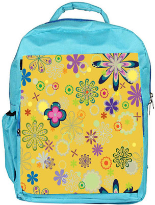 

Snoogg Eco Friendly Canvas Yellow Floral Pattern Designer Backpack Rucksack School Travel Unisex Casual Canvas Bag Bookbag Satchel 5 L Backpack(Blue)