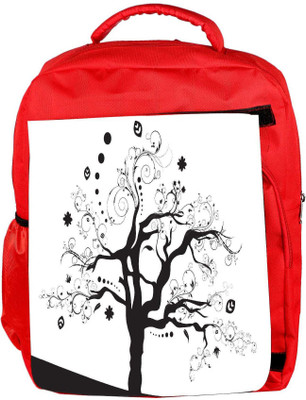 

Snoogg Eco Friendly Canvas Abstract Illustration Of A Tree With Lots Of Leaves Backpack Rucksack School Travel Unisex Casual Canvas Bag Bookbag Satchel 5 L Backpack(Red)
