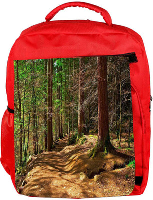 

Snoogg Eco Friendly Canvas Abstract Dense Forest Designer Backpack Rucksack School Travel Unisex Casual Canvas Bag Bookbag Satchel 5 L Backpack(Red)