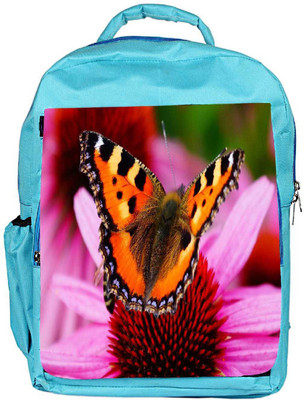 

Snoogg Eco Friendly Canvas Butterfly In Pink Flower Designer Backpack Rucksack School Travel Unisex Casual Canvas Bag Bookbag Satchel 5 L Backpack(Blue)