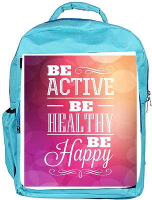 

Snoogg Eco Friendly Canvas Typographic Poster Design Be Active Be Healthy Be Happy Backpack Rucksack School Travel Unisex Casual Canvas Bag Bookbag Satchel 5 L Backpack(Blue)
