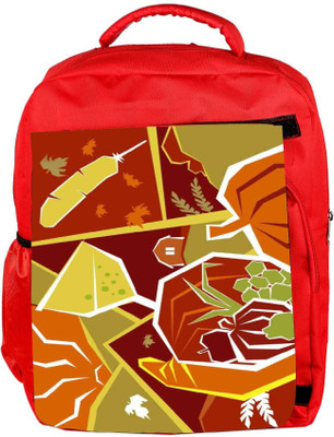 

Snoogg Eco Friendly Canvas Sunshine Cocktail 2446 Backpack Rucksack School Travel Unisex Casual Canvas Bag Bookbag Satchel 5 L Backpack(Red)