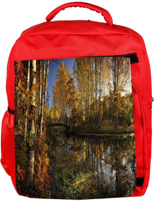

Snoogg Eco Friendly Canvas Trees In Forest Designer Backpack Rucksack School Travel Unisex Casual Canvas Bag Bookbag Satchel 5 L Backpack(Red)