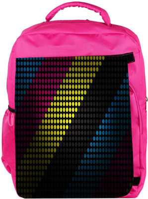 

Snoogg Eco Friendly Canvas Multicolor Strips Designer Backpack Rucksack School Travel Unisex Casual Canvas Bag Bookbag Satchel 5 L Backpack(Pink)