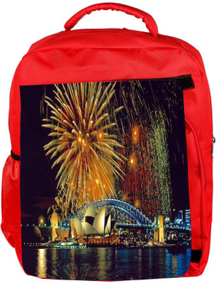 

Snoogg Eco Friendly Canvas Fire Crackers Designer Backpack Rucksack School Travel Unisex Casual Canvas Bag Bookbag Satchel 5 L Backpack(Red)