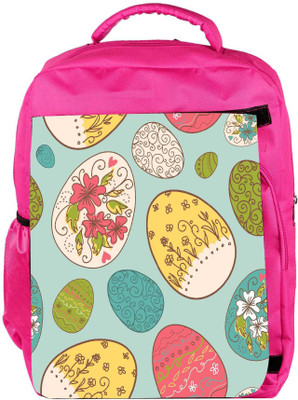

Snoogg Eco Friendly Canvas Colorful Eggs Designer Backpack Rucksack School Travel Unisex Casual Canvas Bag Bookbag Satchel 5 L Backpack(Pink)