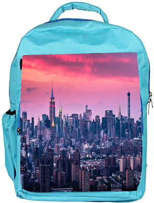 

Snoogg Eco Friendly Canvas Multiple Buildings Designer Backpack Rucksack School Travel Unisex Casual Canvas Bag Bookbag Satchel 5 L Backpack(Blue)