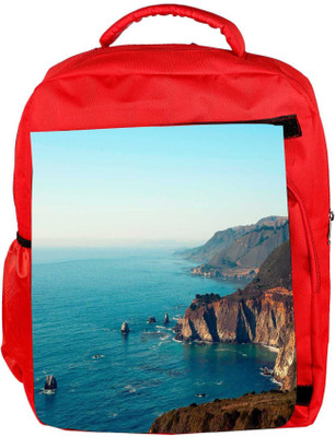 

Snoogg Eco Friendly Canvas Blue Ocean Designer Backpack Rucksack School Travel Unisex Casual Canvas Bag Bookbag Satchel 5 L Backpack(Red)