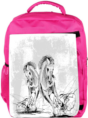 

Snoogg Eco Friendly Canvas Sketch Of Horses Running Backpack Rucksack School Travel Unisex Casual Canvas Bag Bookbag Satchel 5 L Backpack(Pink)