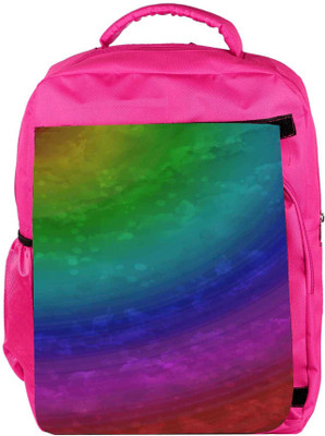 

Snoogg Eco Friendly Canvas Wave Rainbow 2403 Backpack Rucksack School Travel Unisex Casual Canvas Bag Bookbag Satchel 5 L Backpack(Pink)