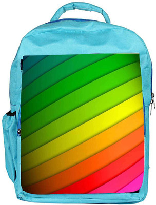 

Snoogg Eco Friendly Canvas Colorful Strips Designer Backpack Rucksack School Travel Unisex Casual Canvas Bag Bookbag Satchel 5 L Backpack(Blue)