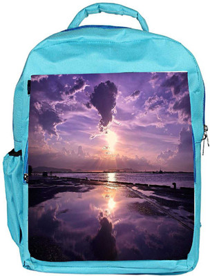 

Snoogg Eco Friendly Canvas Sunrise Designer Backpack Rucksack School Travel Unisex Casual Canvas Bag Bookbag Satchel 5 L Backpack(Blue)