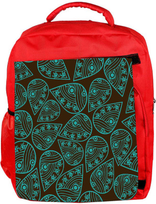 

Snoogg Eco Friendly Canvas Green Pattern Leaves Designer Backpack Rucksack School Travel Unisex Casual Canvas Bag Bookbag Satchel 5 L Backpack(Red)